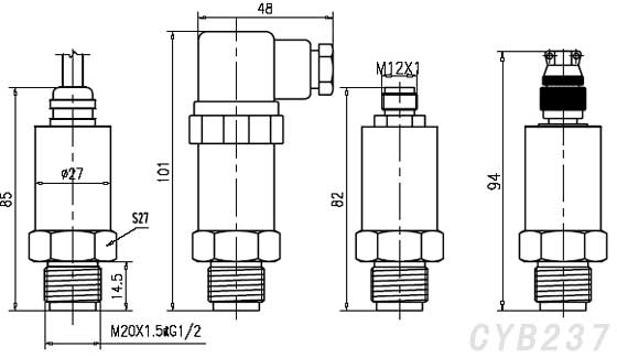 CYB237衛生型平膜外形尺寸